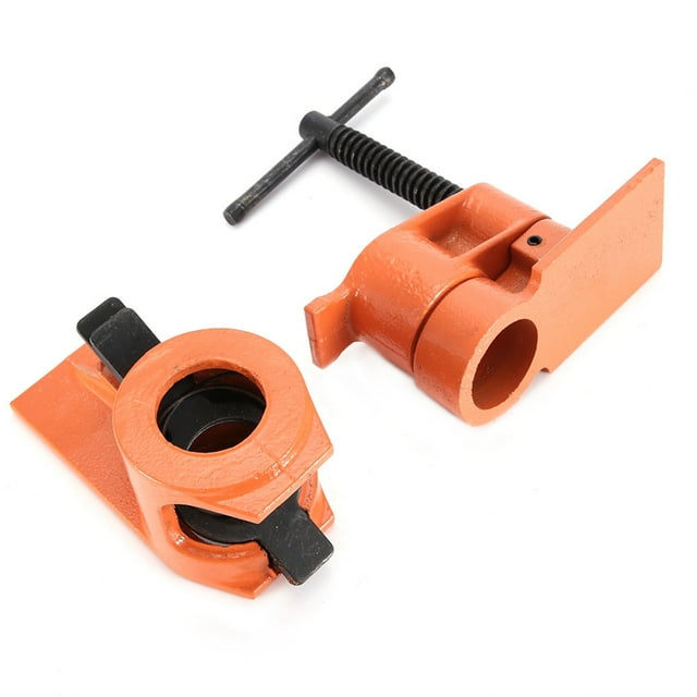Khall Pipe Clamp, Heavy Duty 1 inch Pipe Clamp Jaws Vise Fixture Set Woodworking Tool Kit