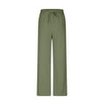 thumbnail image 4 of AherBiu Lounge Pants for Women Cotton Linen Lightweight Summer Slacks High Waisted Casual Loose Trousers, 4 of 6