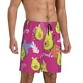 thumbnail image 2 of Sikiie Pink Green Avocado Mens Pajama Shorts, Lightweight Lounge Pant with Pockets Soft Sleep Pj Shorts for MenXX-Large, 2 of 6