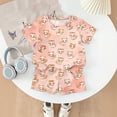 thumbnail image 4 of Grblisyd Girls 2 Piece Outfits Cute Animal Print Short Sleeve Crew Neck Tops and Elastic Waist Shorts Set Soft fashion Clothing Sets, 4 of 7