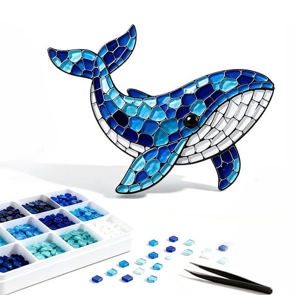 Octopus Mosaic Kit, 3D Ocean Animal Special Shape Acrylic Art Set for Adults, Beginner Friendly DIY Craft Supplies, Creative Stained Acrylic Tile Making Projects, Marine Sea Theme Home Decor Gift