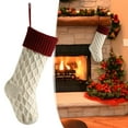 thumbnail image 2 of Christmas Stockings,18Inches Large Cable Knitted Stocking Personalized Xmas Hanging Stocking Decorations for Holiday Christmas Party Family Decor (Red White Green), 2 of 9
