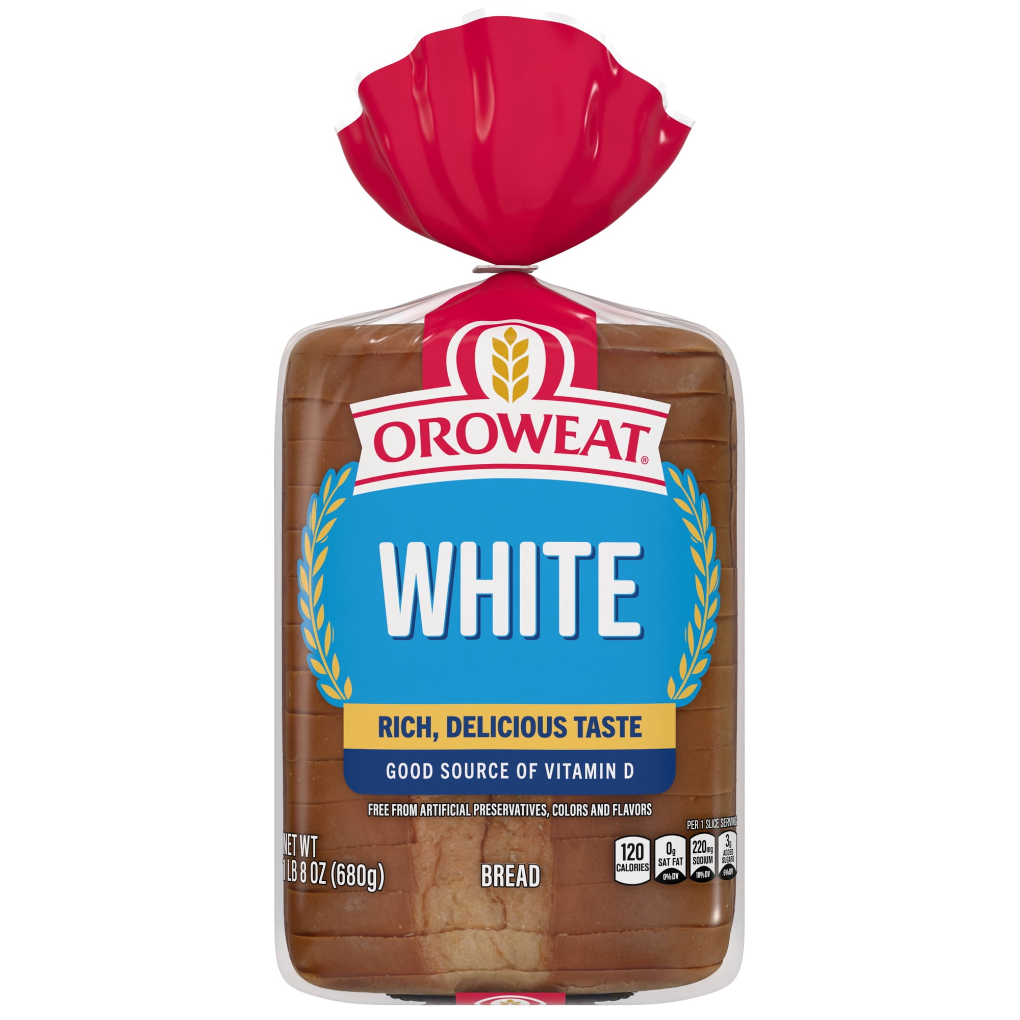 Oroweat Country Style Plain Bread, 24 oz, White Bread, Bag