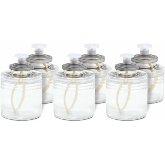 Sterno SoftLight Decorative Candles for Centerpieces, Candle Set with Bottle-Design Candle Holder, Liquid Wax Candle Pack- Long Lasting Candles, Burns Up to 24 Hours - 6 Liquid Paraffin Candles