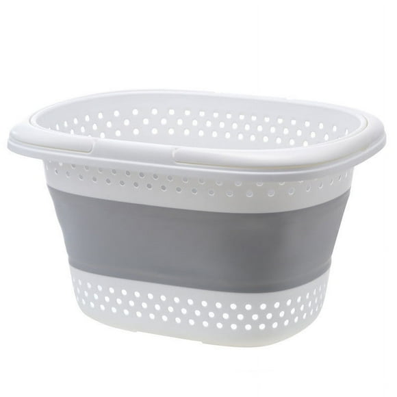 Kyusrd Summer All Sale!Laundry Basket, Plastic Foldable Up Laundry Hamper,Portable Washing Tub With Handle, Space Saving Storage Container