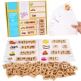 thumbnail image 2 of Juegos de ortografía del alfabeto de madera para niños, juguetes de aprendizaje de ortografía, palabras a la vista preescolar, juegos de letras a juego, regalos para niños, 2 of 7