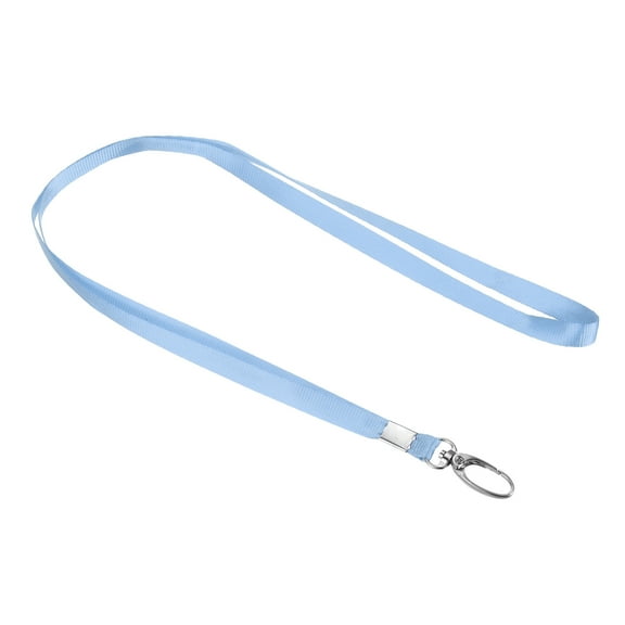 Uxcell Polyester Flat Strap Neck Lanyards with Clip Swivel Hook Sky Blue 20 Pack