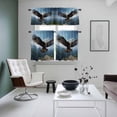 thumbnail image 6 of Bald Eagle Soaring Above Mountains Wild Birds Curtain Tier and Valance Set 3 Piece, Nature Photography 3-inch Rod Pocket Window Tier Curtains Valance for Kitchen Living Room, 6 of 9