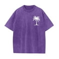 thumbnail image 5 of Blmnix Pullover Tshirts Shirts for Men Graphic Tees Cotton T Shirts Hawaiian Shirt T-Shirts Crew Neck Elbow-Length Purple Cotton Shirts for Men,XXXXL, 5 of 5