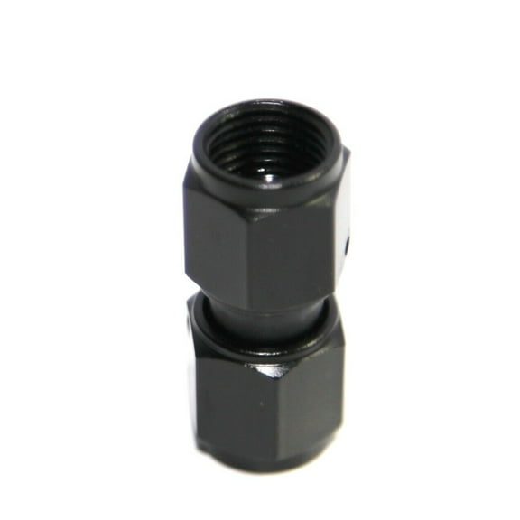 BLACK AN6 Female to 6AN AN-6 Female Straight Flare Swivel Fitting Adapter BLACK AN6 Female to 6AN AN-6 Female Straight Flare Swivel Fitting Adapter