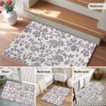 thumbnail image 6 of Purple Floral Leaf Large Area Rugs for Bedroom Living Room, Soft Non Slip Carpet Bedside Rug, Retro Farmhouse Plant Tree Branch Rectangular Floor Cover Kitchen Accent Rug 2'x3' for Dining Room/Office, 6 of 9