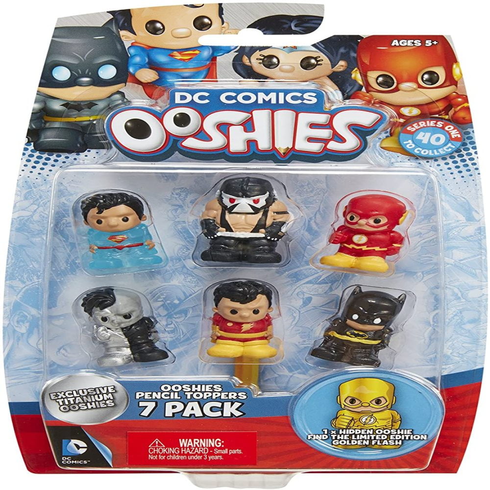 Ooshies Set 2 "DC Comics Series 1" Action Figure 7 Pack Pencil Toppers Collect 