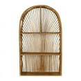 thumbnail image 2 of Harmony Brown Arch Rattan Boho Tiered Wall Shelf, 2 of 6
