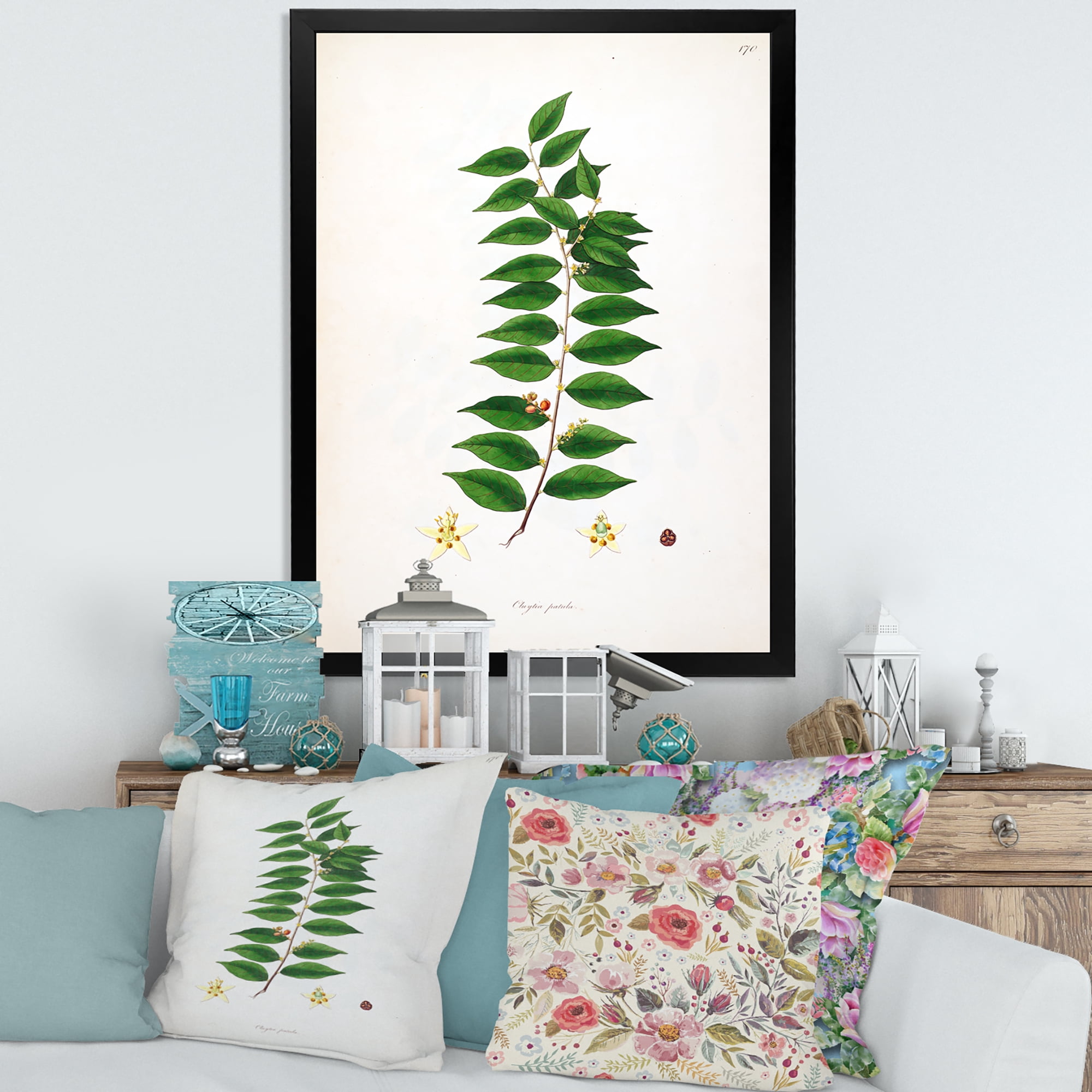 Designart 'Ancient London Plants VI' Farmhouse Framed Art Print