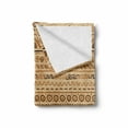 thumbnail image 2 of Zambia Soft Flannel Fleece Throw Blanket, Hieroglyph Style Geometric Abstract Motif, Cozy Plush for Indoor and Outdoor Use, 50" x 60", Sand Brown Caramel, by Ambesonne, 2 of 6
