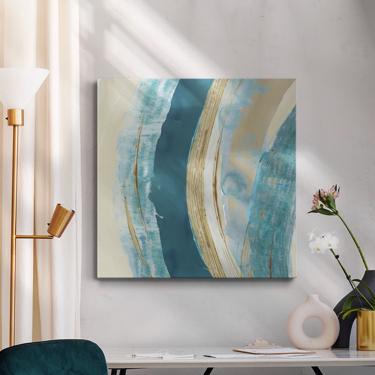 Wexford Home Making Blue Waves II-Premium Gallery Wrapped Canvas, 16" x 16" - Ready to Hang