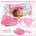 thumbnail image 2 of Sequin Cowboy Hat and Glasses 2 Piece Set- Glitter Cowgirl Hat for Women - Western Cowboy Hat Costume Accessories for Birthday Wedding Party Halloween, 2 of 4