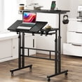thumbnail image 6 of SOGES Home Office Mobile Standing Desk with Cup Holder and Hooks, Black, 6 of 7