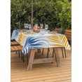 thumbnail image 3 of Outdoor Tablecloths with Umbrella Hole & Zipper, Tropical Palm Leaves 60 x102 Inch Rectangle Tablecloths, Summer Botanical Boho Watercolor Waterproof Table Cloth, Patio/Pool/Picnic Table Covers, 3 of 8