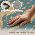 thumbnail image 6 of ODIKA 4'x6' Teal Ornate Motif Washable Area Rug Floral And Bird Design With Intricate Border Detailing for Dorm Room, Small Living Stain Resistant Low Profile, Easy Care, 6 of 7