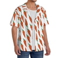 thumbnail image 2 of Fuzoiu Carrot Print Men's Casual Short,Men's Short Sleeve Shirt,Mens Casual Button Down Shirts,Cuban Collar Summer Shirt for Beach, Vacation, and Outdoor Activities-3X-Large, 2 of 5