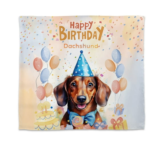Watercolor Dachshund Happy Birthday Celebration Balloons Gift Party Tapestry Wiener Dog Lover Gifts Idea Wall Hanging Backdrop Home Decor - 00028