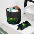 thumbnail image 6 of PhooArto Travel Cosmetic Bags Barrel Makeup Bag, Multifunctional Toiletry Bucket Bags Round Organizer Storage Pocket, Peacock Feather Green Pattern, 6 of 6