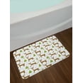 thumbnail image 2 of Christmas Bath Mat, Reindeers Cheerful Noel Season Forest Snowflakes Winter Celebration, Plush Bathroom Decor Mat with Non Slip Backing, 29.5" X 17.5", Caramel Green and White, by Ambesonne, 2 of 2