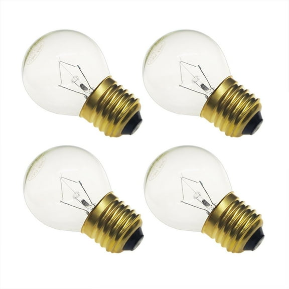 Kospetsin 40 watt Appliance Oven Light Bulb - High Temp - 120v Clear - 415 Lumens - E26/E27 Medium Brass Base - G45 4-Pack