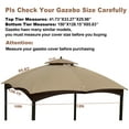 thumbnail image 3 of Replacement Canopy Top for 10x12 Gazebo With UV Protection and Mosquito Netting - Waterproof Gazebo Roof Cover (Khaki), 3 of 9