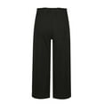 thumbnail image 5 of Black Womens Pants Women's Linen Wide Leg Pants Casual Loose High Waist Beach Haren Pants Pockets Casual Pants Women, 5 of 6