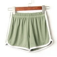 thumbnail image 4 of Vedolay Workout Shorts Womens Leather Shorts, Women Elastic Waist Wide Leg Round Shorts with Pockets,Green S, 4 of 4