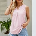 thumbnail image 2 of gakvbuo Summer Tank Tops For Women 2024 Eyelet Sleeveless V-Neck Hollow Out Tunic Tops Casual Pleated Tank Vests Blouses Shirts, 2 of 9