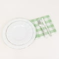 thumbnail image 6 of Efavormart Pack of 5 Sage Green White Buffalo Plaid Cloth Dinner Napkins, Gingham Style 15"x15" for Wedding Party, 6 of 10