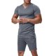 thumbnail image 2 of Pantalones de Cordón para Hombre Color Sólido Casual Ejercicio Bolsillo Pantalones Cortos Manga Corta V-Cuello Blusas Conjuntos, 2 of 7