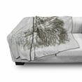 thumbnail image 3 of Eagle Soft Flannel Fleece Throw Blanket, Illustration of Eagle Wildlife Predator Bird Power Portrait Monochromic Art Print, Cozy Plush for Indoor and Outdoor Use, 50" x 70", Black White, by Ambesonne, 3 of 6