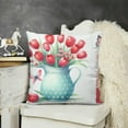 thumbnail image 2 of Happy Hello Spring Flower Throw Pillow Covers, Cushion Case Decoration for Sofa Couch, 2 of 5