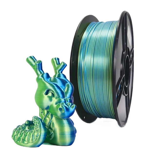 Two-tone 3D Printer Filament, PLA 1000g Duotone 1.75mm For 3D Printing Magic Red-blue Black-red Two Colors Silk-like Material ,Easy to Use