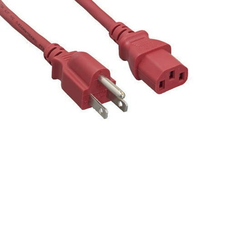 Kentek 4 Feet Red AC Power Cable Cord For DELL MONITOR E2014H U2412M P2412H P1913S 1704FPT 3008WFP