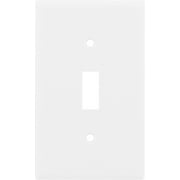 Hyper Tough Wallplate, Single Switch, White, 5in, 53142-T1