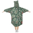 thumbnail image 2 of FORMRS Wearable Blanket Hoodie with Sleeves for Kids Cozy Flannel Sweatshirt, Christmas Candy Cane, 2 of 7