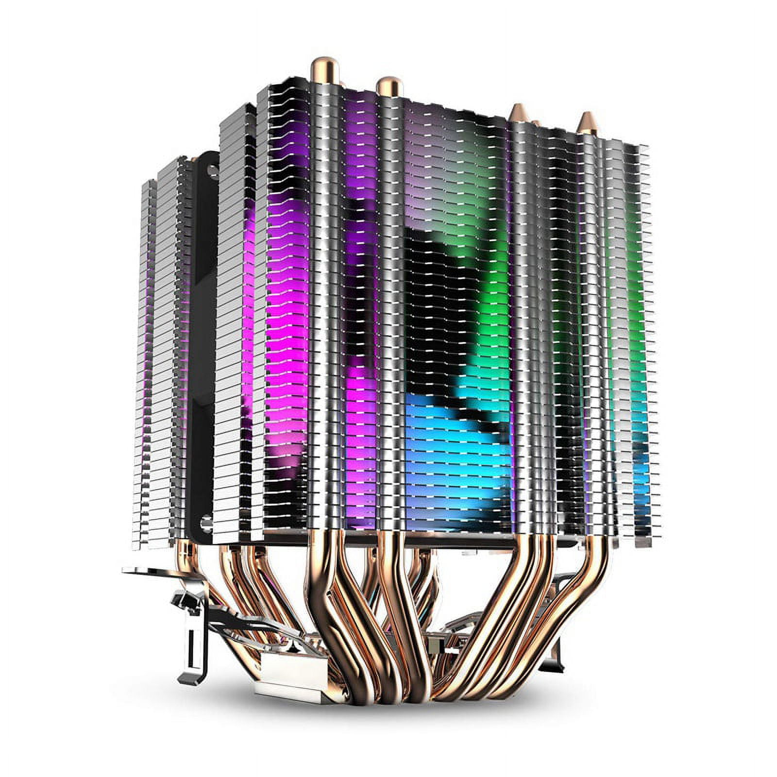 Cpu Air Cooler 6 Heat Pipes Twin-Tower Heatsink With 90Mm Rainbow Led Fans For Intel 775/1150/1155/1156/1366
