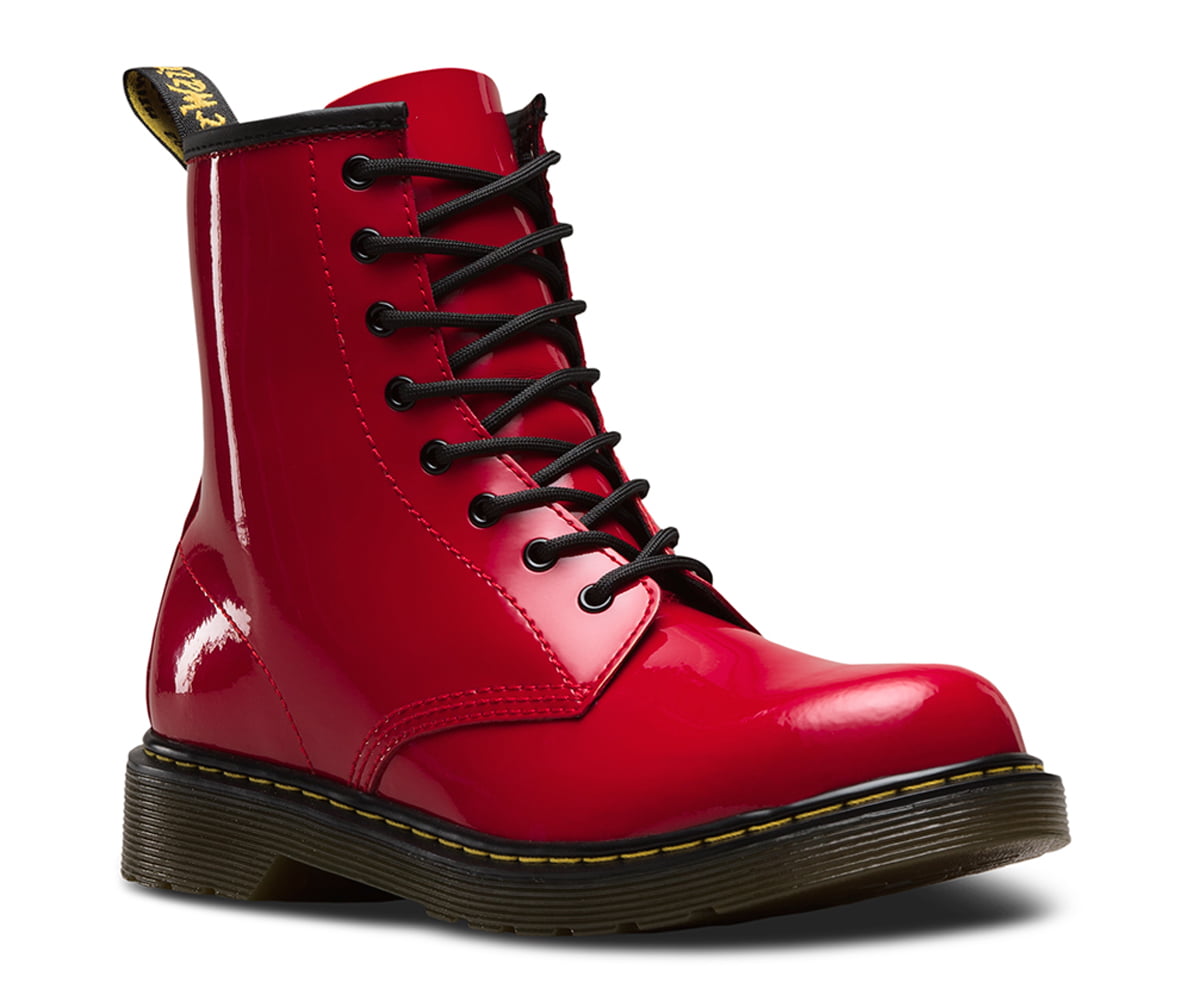 red patent leather doc martens