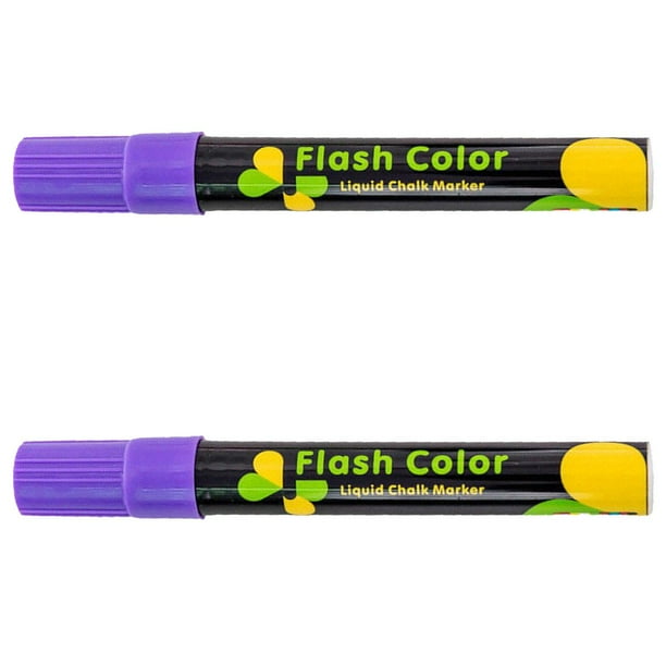 Marcador Delgado Neon ChalkyPurple 2Pzas Morado Neón Marcador para Pizarrón Punta Redonda Mediana. VentDepot MXKUP-002