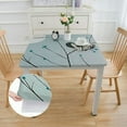 thumbnail image 2 of BANET Rectangular Vinyl Tablecloth Oil Cloth Square Peva Wipable Spill-Proof Heavy Duty Tablecloths Dining Teal Bird  white, 2 of 7