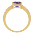 thumbnail image 4 of 1.62 ct Princess Cut Simulated Alexandrite Solitaire with Simulated Diamond Accents 14K Yellow Gold Womens Engagement Ring, 4 of 5