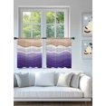 thumbnail image 4 of Sheer Curtains 54 Inch Length 2 Panels Set for Kitchen, Purple Ombre Stripe Semi Sheer Curtains for Windows, Abstract Summer Beach Coastal Voile Window Treatments Rod Pocket Curtain, 4 of 7