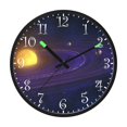 thumbnail image 2 of Voice Activated Clock with Glow Light 12 Inch Large Silent Wall Clock Battery Operated for Home Decor The Solar System, 2 of 8