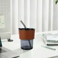 thumbnail image 4 of Tumbler Water Glass Cups With Straw And Lid Sealed Carry On For Coffee Iced Tea Thick Wall Insulated Glass Cup, 4 of 6