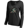 thumbnail image 2 of Women's Black San Jose Sharks Lovely Long Sleeve V-Neck T-Shirt, 2 of 3